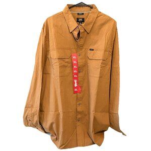 Lee Premium Select Shirt Button Down Men’s XL Classic Fit Canvas Utility Brown